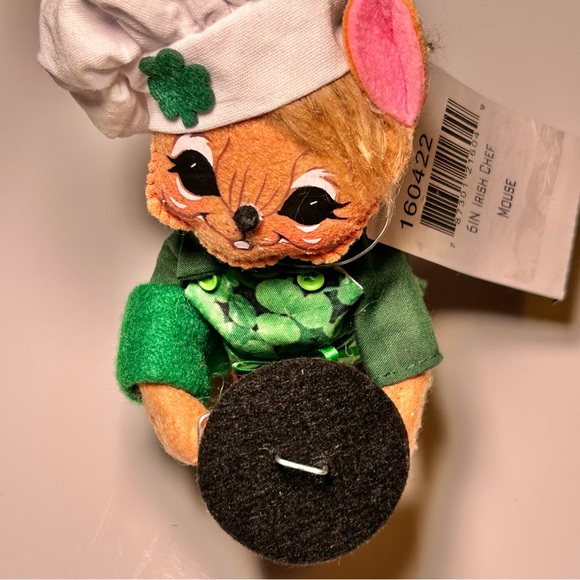 Annalee 6” Irish Chef Mouse with Chef Hat Coat and Shamrock Apron. NWT - Picture 4 of 14